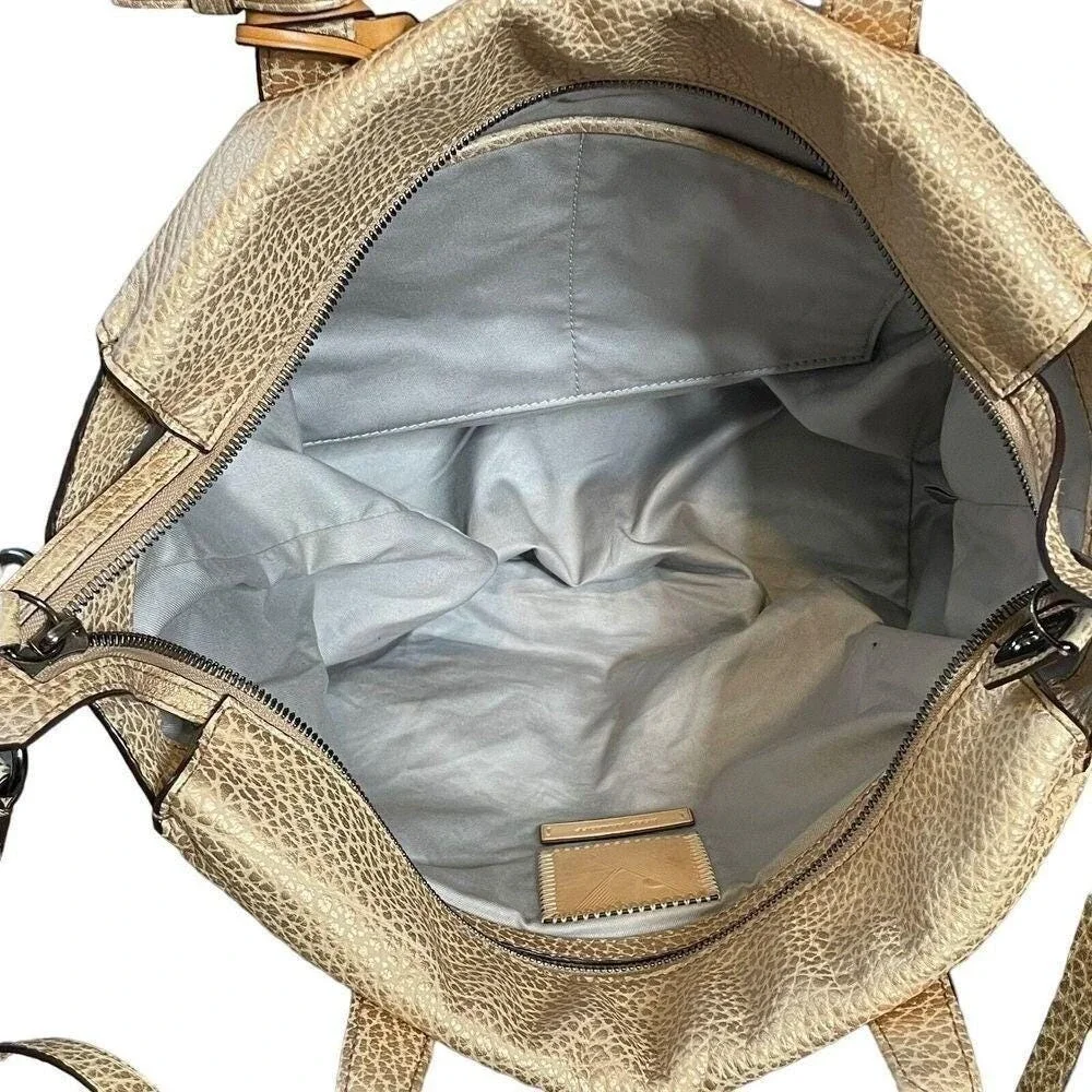 Reed Krakoff Metallic Textured Leather Satchel Crossbody Shoulder‎ Bag Gold